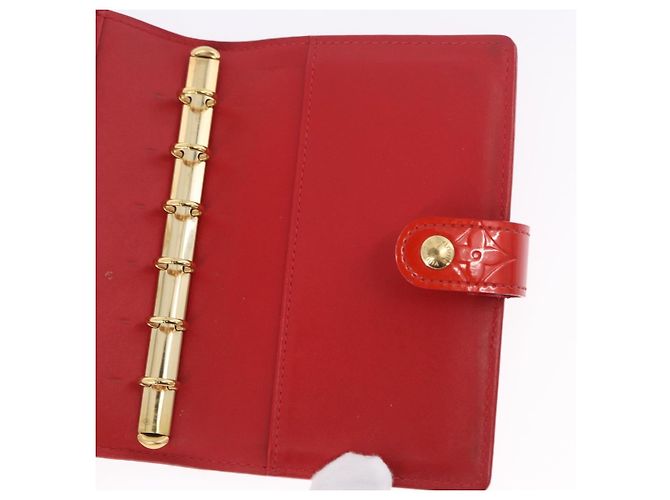 LOUIS VUITTON Monogram Vernis Agenda PM Planner Cover Rouge R21003 Auth 180968A Roja - vista 20