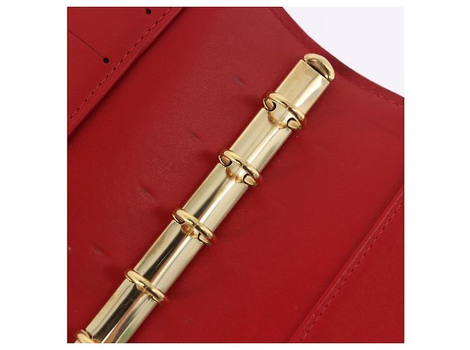 LOUIS VUITTON Monogram Vernis Agenda PM Planner Cover Rouge R21003 Auth 180968A Roja - vista 23