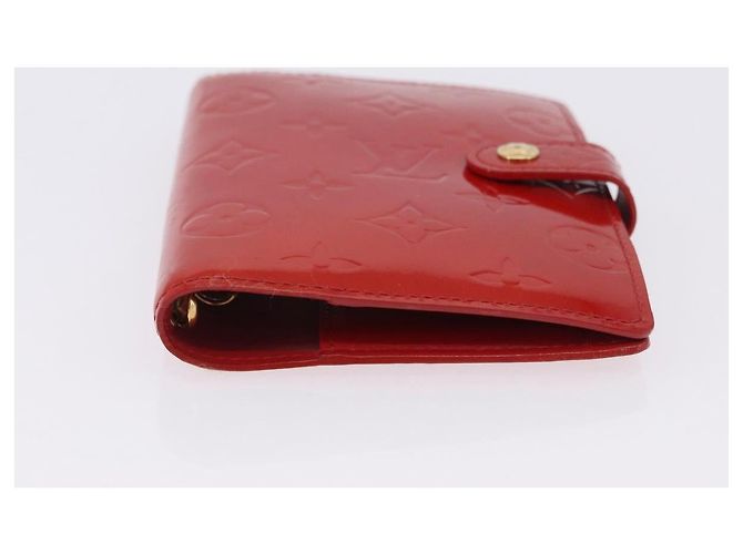 LOUIS VUITTON Monogram Vernis Agenda PM Planner Cover Rouge R21003 Auth 180968A Roja - vista 6