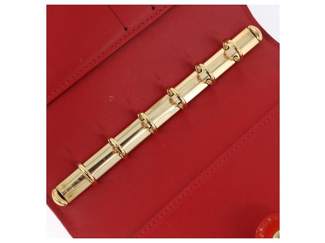 LOUIS VUITTON Monogram Vernis Agenda PM Planner Cover Rouge R21003 Auth 180968A Roja - vista 9