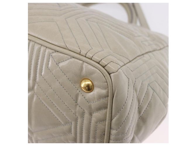 Borsa a mano Miu Miu Matelassé in pelle 2way Beige Gold Auth ka5616V D'oro - vista 10