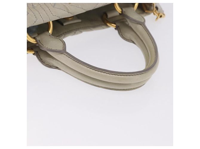 Borsa a mano Miu Miu Matelassé in pelle 2way Beige Gold Auth ka5616V D'oro - vista 7