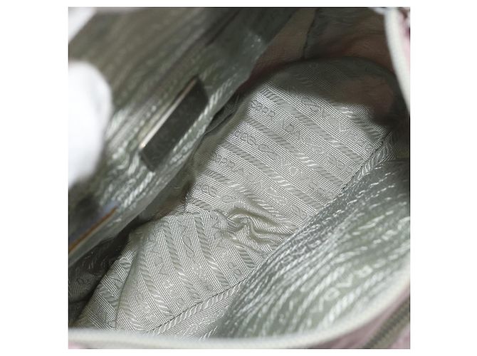 Borsa a tracolla PRADA Nylon Rosa Argento Auth 194319A - vista 10