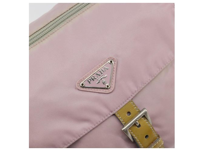 Borsa a tracolla PRADA Nylon Rosa Argento Auth 194319A - vista 18