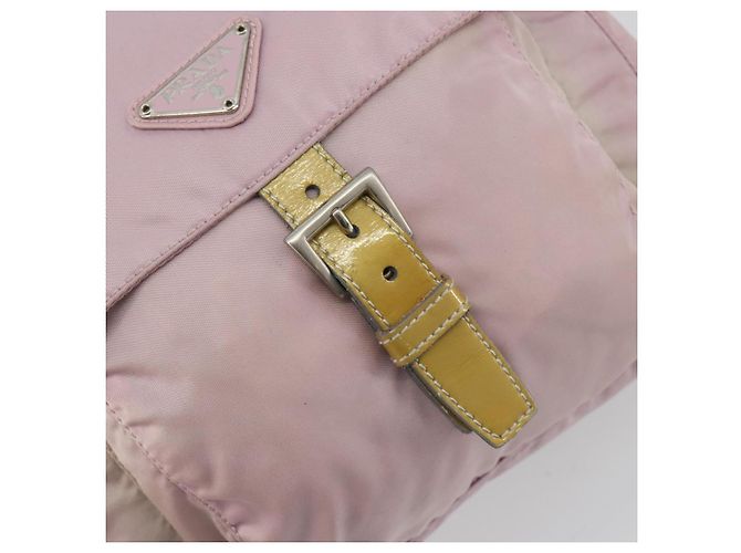 Borsa a tracolla PRADA Nylon Rosa Argento Auth 194319A - vista 19