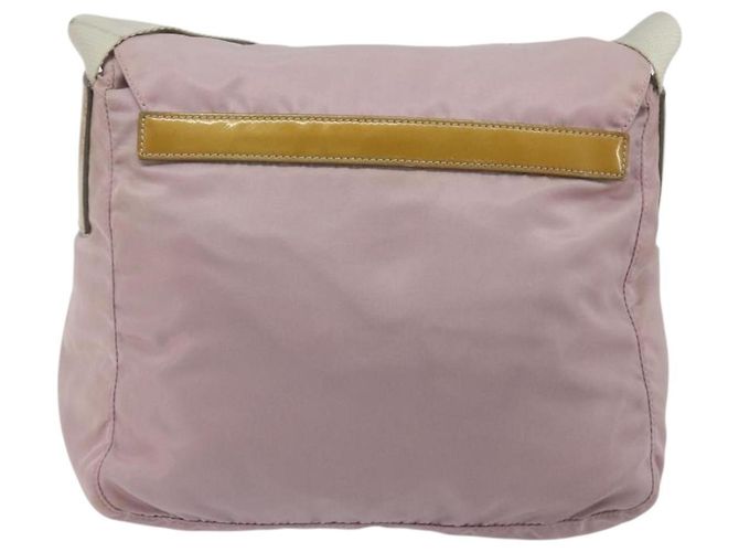 Borsa a tracolla PRADA Nylon Rosa Argento Auth 194319A - vista 2
