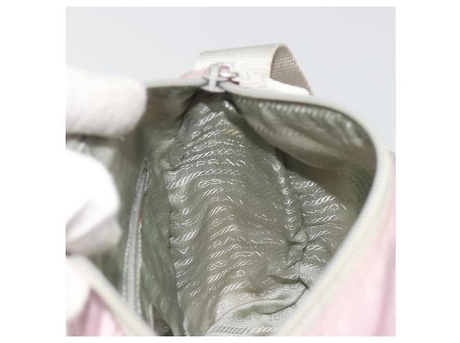 Borsa a tracolla PRADA Nylon Rosa Argento Auth 194319A - vista 23