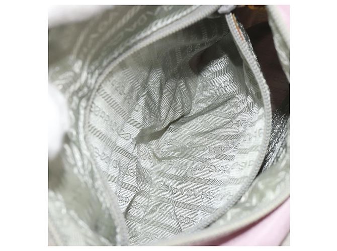 Borsa a tracolla PRADA Nylon Rosa Argento Auth 194319A - vista 26