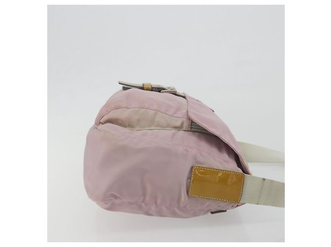 Borsa a tracolla PRADA Nylon Rosa Argento Auth 194319A - vista 3