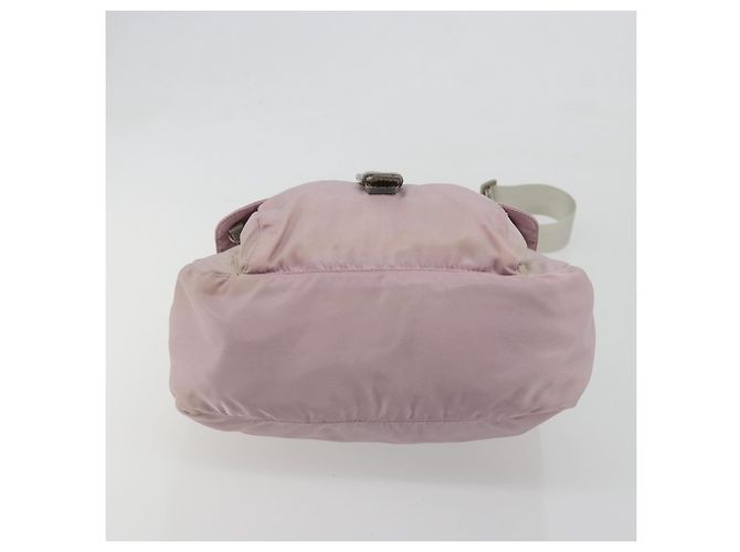 Borsa a tracolla PRADA Nylon Rosa Argento Auth 194319A - vista 5