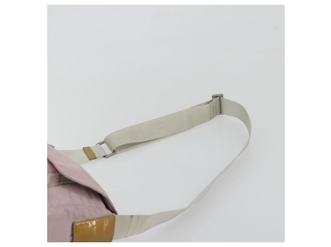 Borsa a tracolla PRADA Nylon Rosa Argento Auth 194319A - vista 8