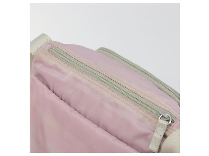 Borsa a tracolla PRADA Nylon Rosa Argento Auth 194319A - vista 9