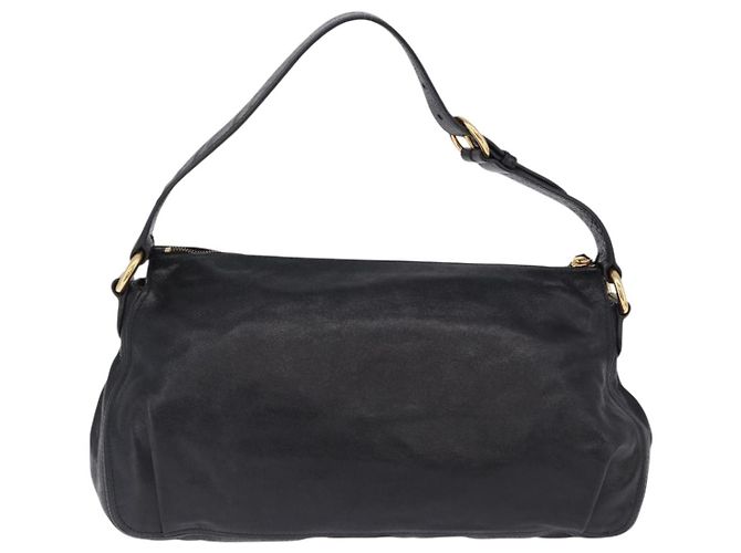Borsa a tracolla Miu Miu in pelle nera e oro Auth 195676M Nero D'oro - vista 2