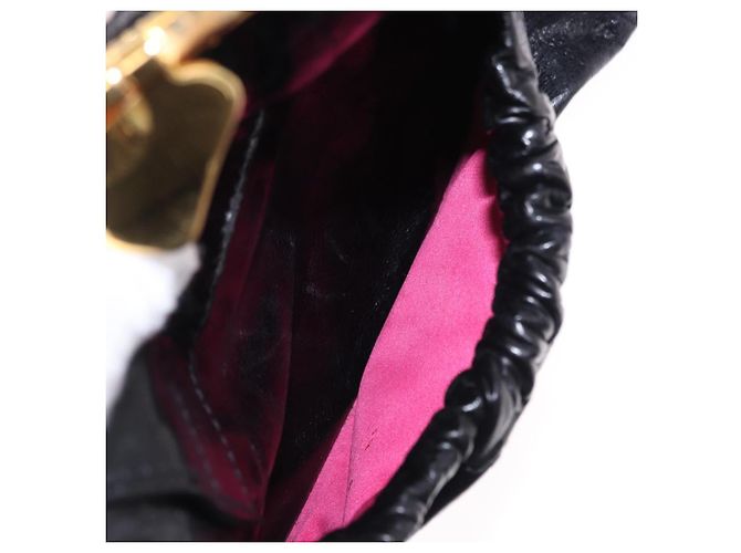Borsa a tracolla Miu Miu in pelle nera e oro Auth 195676M Nero D'oro - vista 24