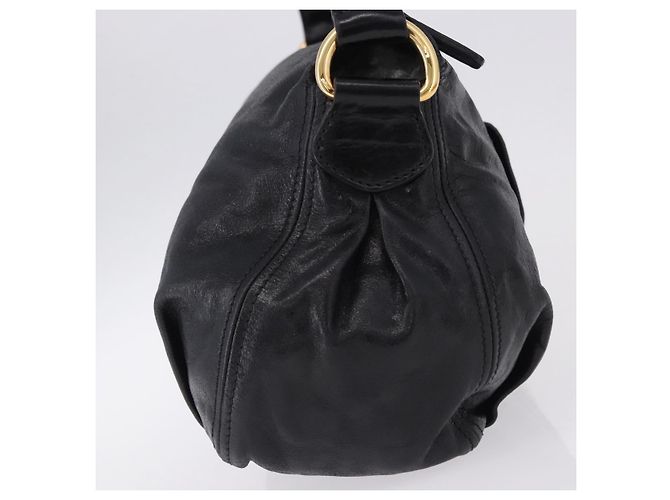 Borsa a tracolla Miu Miu in pelle nera e oro Auth 195676M Nero D'oro - vista 4
