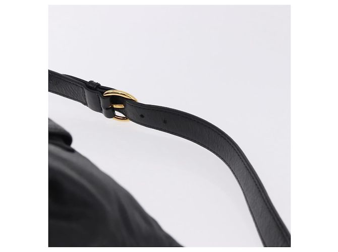 Borsa a tracolla Miu Miu in pelle nera e oro Auth 195676M Nero D'oro - vista 8