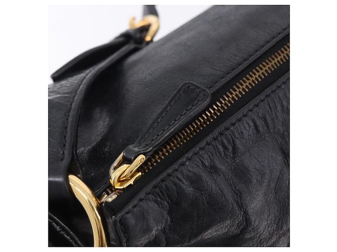 Borsa a tracolla Miu Miu in pelle nera e oro Auth 195676M Nero D'oro - vista 9