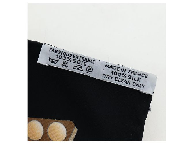 Hermès Foulard HERMES Carre 90 « L'OR DES CHEFS » Seta Nero Auth 195923M - vista 15