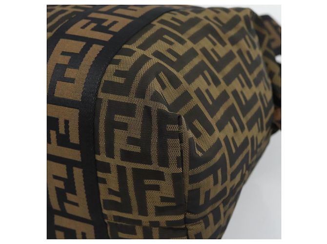 Borsa Tote FENDI Zucca Canvas Marrone Nero Auth 195234A - vista 12