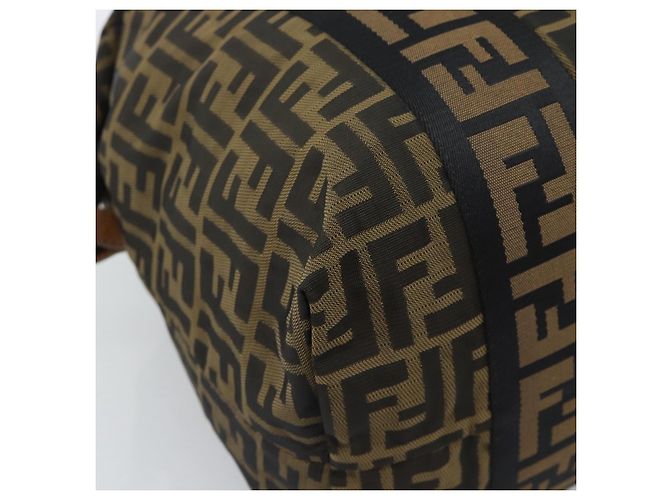 Borsa Tote FENDI Zucca Canvas Marrone Nero Auth 195234A - vista 13