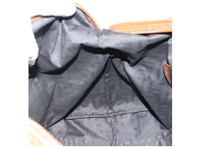 Borsa Tote FENDI Zucca Canvas Marrone Nero Auth 195234A - vista 17