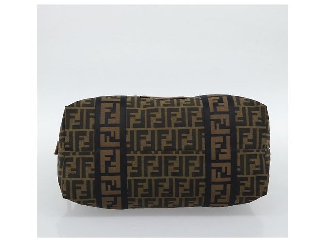 Borsa Tote FENDI Zucca Canvas Marrone Nero Auth 195234A - vista 9