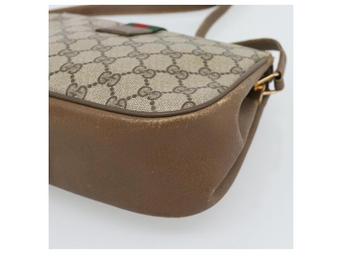 Borsa GUCCI GG Supreme Web Sherry Line PVC Beige Oro 116 02 024 Auth 195582 D'oro - vista 12