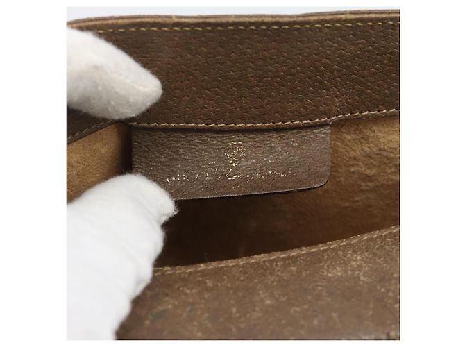 Borsa GUCCI GG Supreme Web Sherry Line PVC Beige Oro 116 02 024 Auth 195582 D'oro - vista 14