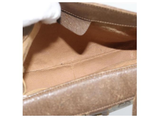 Borsa GUCCI GG Supreme Web Sherry Line PVC Beige Oro 116 02 024 Auth 195582 D'oro - vista 15