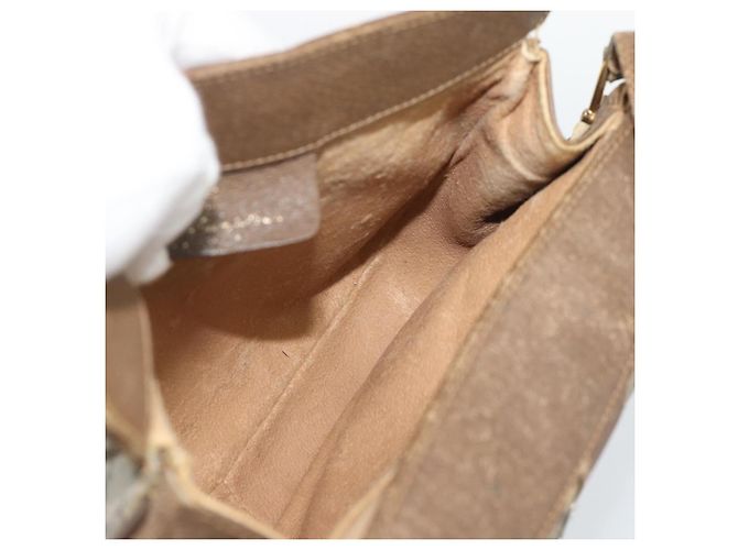 Borsa GUCCI GG Supreme Web Sherry Line PVC Beige Oro 116 02 024 Auth 195582 D'oro - vista 16