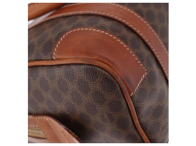 Céline Borsa a mano CELINE Macadam Canvas PVC Pelle Marrone Oro Auth 195723A D'oro - vista 12