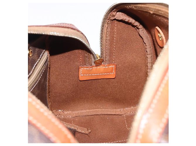 Céline Borsa a mano CELINE Macadam Canvas PVC Pelle Marrone Oro Auth 195723A D'oro - vista 17