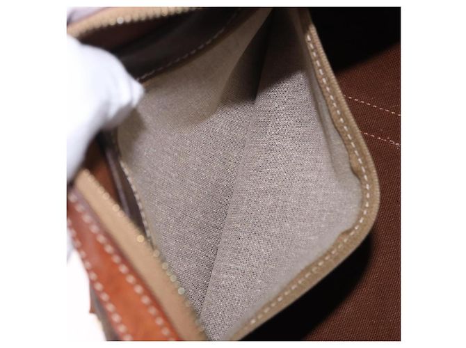 Céline Borsa a mano CELINE Macadam Canvas PVC Pelle Marrone Oro Auth 195723A D'oro - vista 20