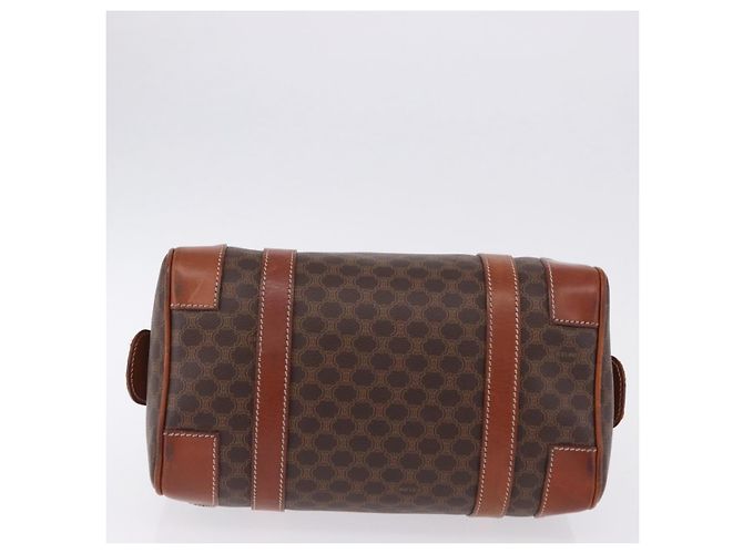 Céline Borsa a mano CELINE Macadam Canvas PVC Pelle Marrone Oro Auth 195723A D'oro - vista 9