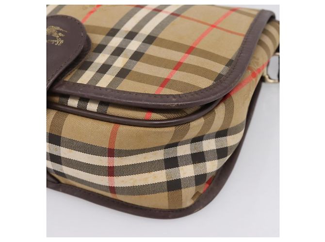 Borsa a tracolla Burberrys Nova Check Canvas Beige Gold Auth 183568 D'oro - vista 10