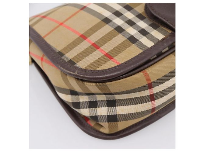 Borsa a tracolla Burberrys Nova Check Canvas Beige Gold Auth 183568 D'oro - vista 11