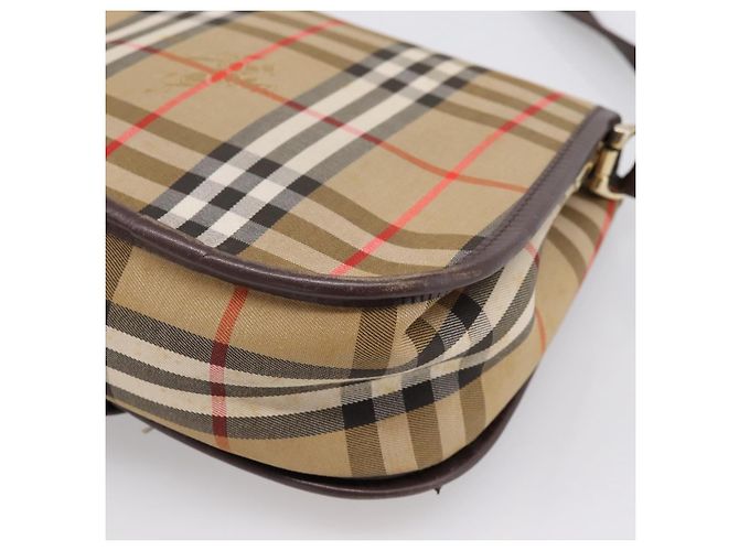 Borsa a tracolla Burberrys Nova Check Canvas Beige Gold Auth 183568 D'oro - vista 12