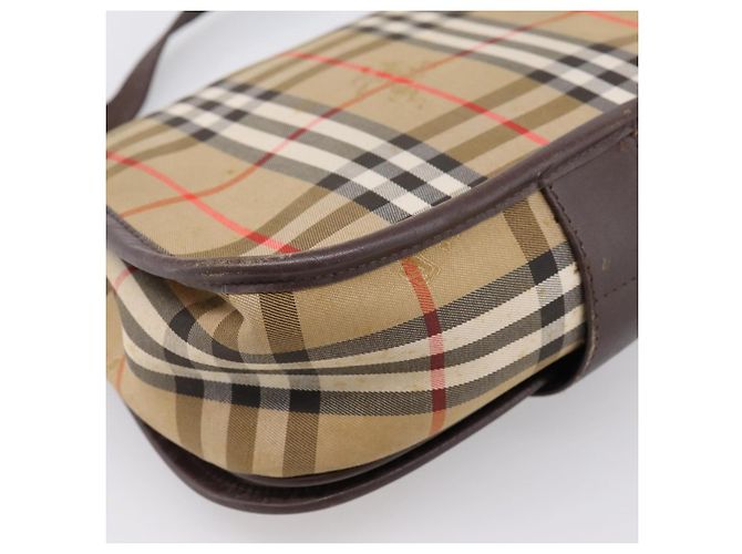 Borsa a tracolla Burberrys Nova Check Canvas Beige Gold Auth 183568 D'oro - vista 13