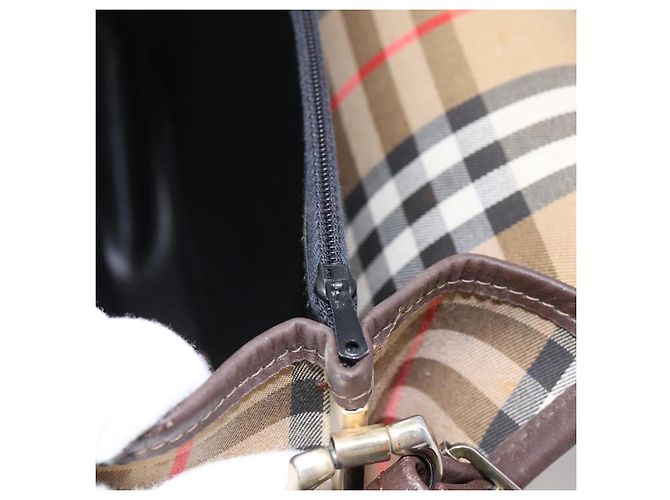 Borsa a tracolla Burberrys Nova Check Canvas Beige Gold Auth 183568 D'oro - vista 18