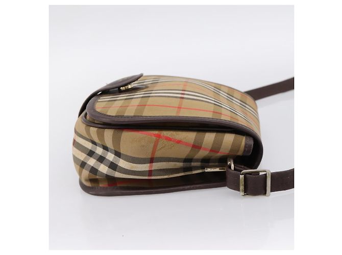 Borsa a tracolla Burberrys Nova Check Canvas Beige Gold Auth 183568 D'oro - vista 5
