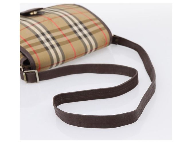 Borsa a tracolla Burberrys Nova Check Canvas Beige Gold Auth 183568 D'oro - vista 7