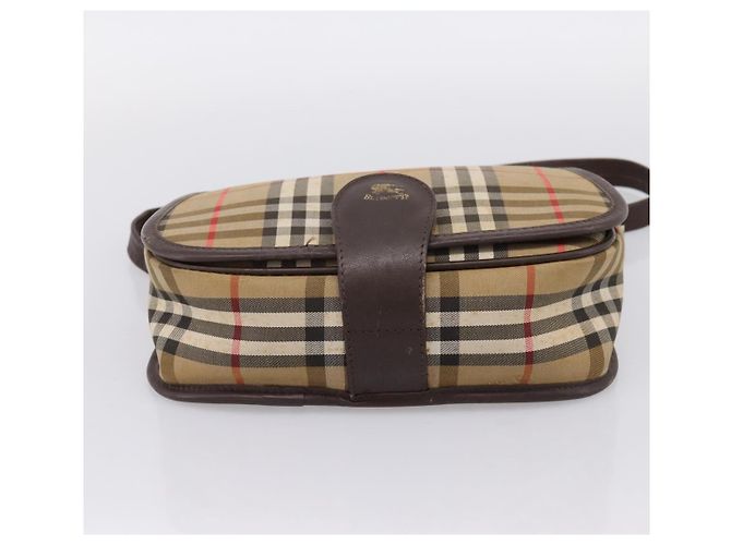 Borsa a tracolla Burberrys Nova Check Canvas Beige Gold Auth 183568 D'oro - vista 9