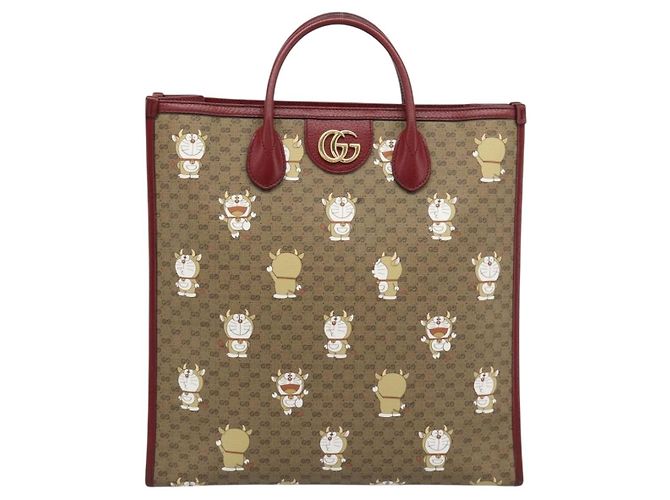 Borsa GUCCI Doraemon Micro GG PVC 2way Beige Gold 654345 Auth 195107SAM - vista 2