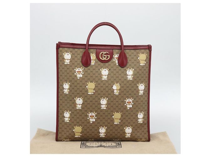 Borsa GUCCI Doraemon Micro GG PVC 2way Beige Gold 654345 Auth 195107SAM - vista 26