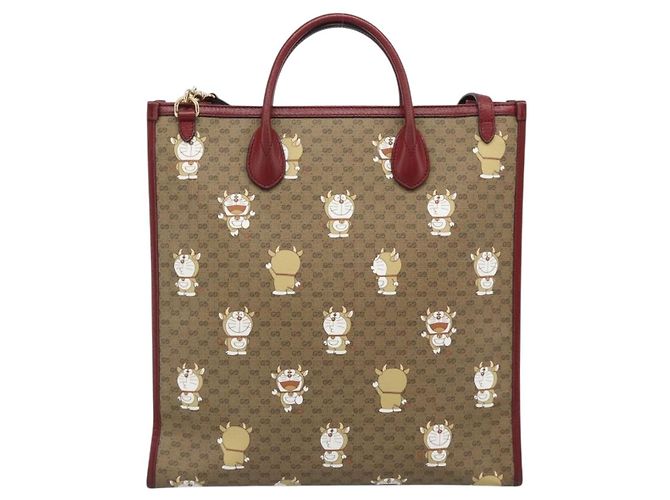 Borsa GUCCI Doraemon Micro GG PVC 2way Beige Gold 654345 Auth 195107SAM - vista 3