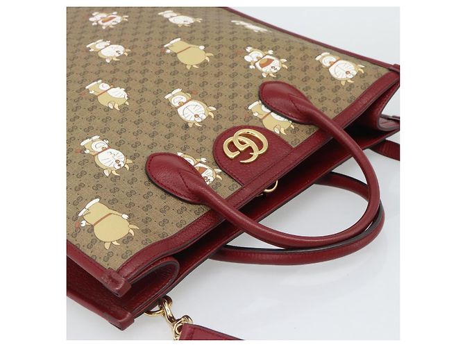 Borsa GUCCI Doraemon Micro GG PVC 2way Beige Gold 654345 Auth 195107SAM - vista 6