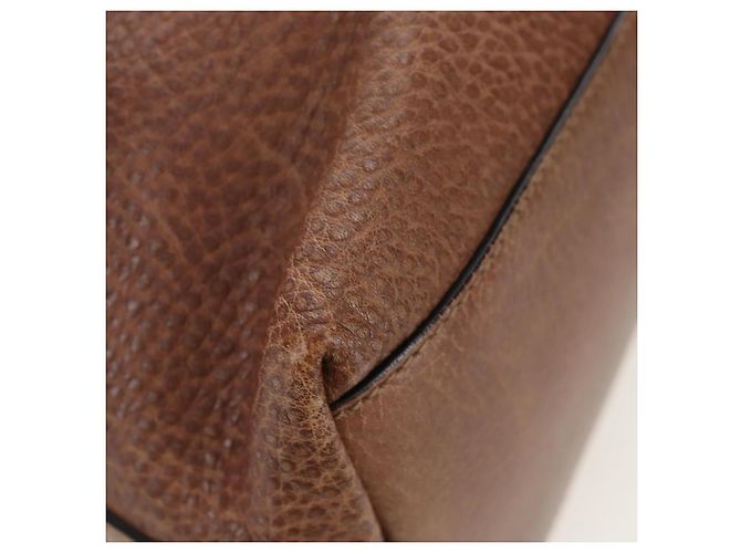 Borsa GUCCI Interlocking in pelle 2way Brown Silver 326514 Auth 195798V Marrone Argento - vista 13