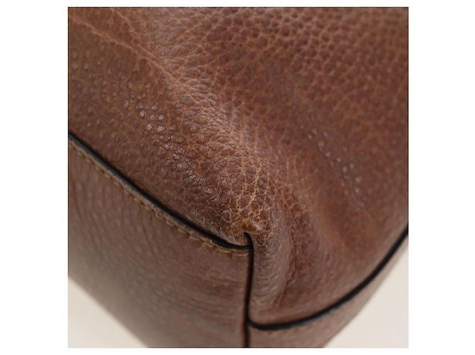 Borsa GUCCI Interlocking in pelle 2way Brown Silver 326514 Auth 195798V Marrone Argento - vista 14
