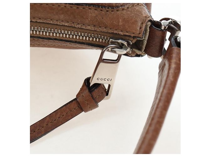 Borsa GUCCI Interlocking in pelle 2way Brown Silver 326514 Auth 195798V Marrone Argento - vista 17