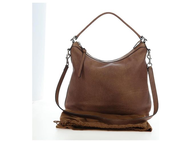 Borsa GUCCI Interlocking in pelle 2way Brown Silver 326514 Auth 195798V Marrone Argento - vista 27